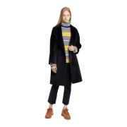 Max Mara Studio Klassisk passform kappa med V-ringning Black, Dam