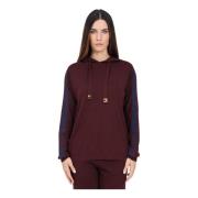 Elisabetta Franchi Bordeaux Hoodie Casual Höst/Vinter Brown, Dam