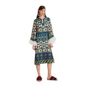 La DoubleJ Fjäder Kaftan Klänning Multicolor, Dam