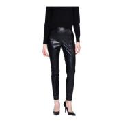 Silvian Heach Ecopelle Elastisk Midja Leggings Black, Dam