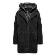 BomBoogie Odessa Overcoat - Fuskpälsrock Black, Dam