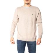 Lacoste Jacquard Stickad Tröja Beige Beige, Herr