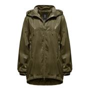 BomBoogie Blank Nylon Parka med Huva Green, Dam