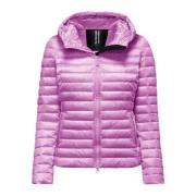 BomBoogie Vadderad jacka med huva i ljus nylon Purple, Dam