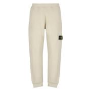 Stone Island Beige Bomullsbyxor med Ikonisk Patch Beige, Herr