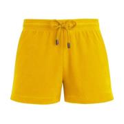 Vilebrequin Solida Terry Shorts med Sköldpaddsbroderi Yellow, Dam