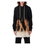 Rick Owens Black Flames Knitwear Pullover Hoodie Black, Herr