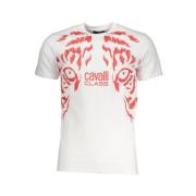 Cavalli Class Vit Bomull Logo Print T-shirt White, Herr