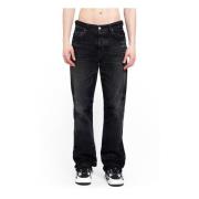 Amiri Svart Tvättad Straight Leg Jeans Black, Herr