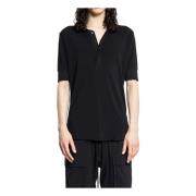 Thom Krom Svart T-shirt med Distressed Ribbed Cuffs Black, Herr