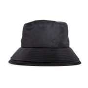 Sacai Svart Twill Hatt med Dragkedjeficka Black, Herr