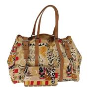 Prada Vintage Pre-owned Canvas handvskor Multicolor, Dam