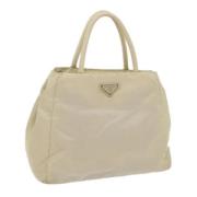 Prada Vintage Pre-owned Nylon handvskor White, Dam