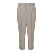 Ami Paris Ljus Taupe Morot Passar Byxor Beige, Herr