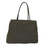 Prada Vintage Pre-owned Nylon handvskor Green, Dam