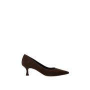 Parallele Suede Pointed Pump Espresso Brown, Dam