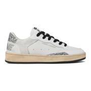 Crime London Vita Lädersneakers med Glitterdetaljer White, Dam