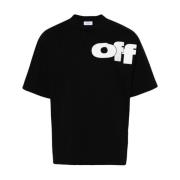 Off White Svarta T-shirts Polos för Män Black, Herr