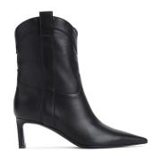 Sergio Rossi Svarta Ankelboots med 6cm Klack Black, Dam