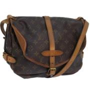 Louis Vuitton Vintage Pre-owned Canvas axelremsvskor Brown, Dam