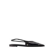 Anine Bing Svarta Slingback Flats - Kalvskinn Black, Dam