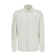 Moncler Vit Corduroy Skjorta Lätt Knapp-Up White, Herr