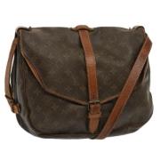 Louis Vuitton Vintage Pre-owned Canvas axelremsvskor Brown, Dam