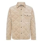 Boggi Milano Vadderad bomullsvelvetsbomberjacka Beige, Herr