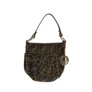 Fendi Vintage Pre-owned Canvas handvskor Brown, Dam