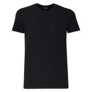 Dondup Svart Bomull T-shirt med Logotyp Black, Herr