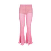 Blumarine Wide Trousers Pink, Dam