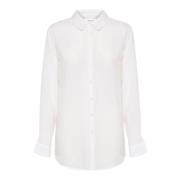 Cream Feminin Genomskinlig Blus Snow White White, Dam