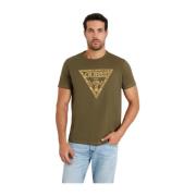 Guess Broderad Triangel Logo Bomull T-shirt Green, Herr