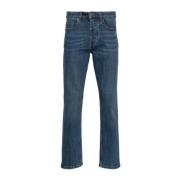 John Richmond Blå Denim Jeans Logo Patch Slim Fit Blue, Herr