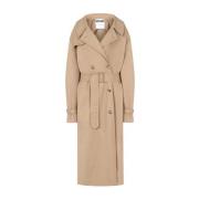 Moschino Beige Dubbelknäppt Kappa Beige, Dam