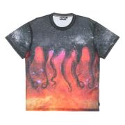 Octopus Galaxy Svart Tee Kortärmad T-shirt Multicolor, Herr