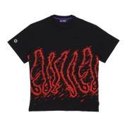 Octopus Svart/Röd Crew Neck T-shirt Black, Herr