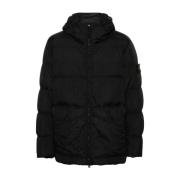 Stone Island Svart Parkas för Män Black, Herr