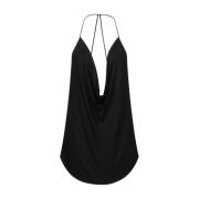 Tom Ford Svart Tank Top Cowl Krage Black, Dam