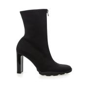 Alexander McQueen Svart Neopren Boot Black, Dam