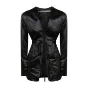 Alexander Wang Svart Öppen Front Blazer Black, Dam