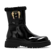 Versace Jeans Couture Booties med fejkpäls Black, Dam