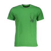 Cavalli Class Herr Tryckt Bomull T-shirt Green, Herr