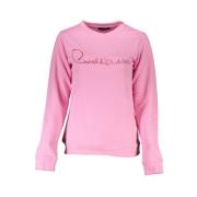 Cavalli Class Broderad Sweatshirt med Borstad Yta Pink, Dam