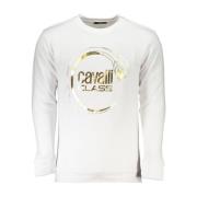 Cavalli Class Logo Print Crewneck Sweatshirt Borstad Bomull White, Her...