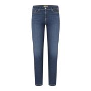 Cambio Cropped Denimbyxor med Stiliga Detaljer Blue, Dam