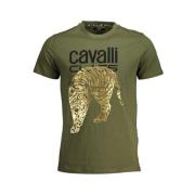 Cavalli Class Grön Bomull Tryckt Logotyp T-shirt Green, Herr