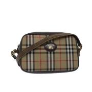 Burberry Vintage Pre-owned Canvas axelremsvskor Beige, Dam