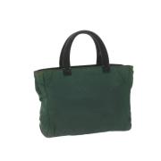 Prada Vintage Pre-owned Nylon handvskor Green, Dam