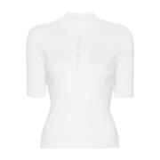 Twinset Vit Stickad Tröja med Studs White, Dam